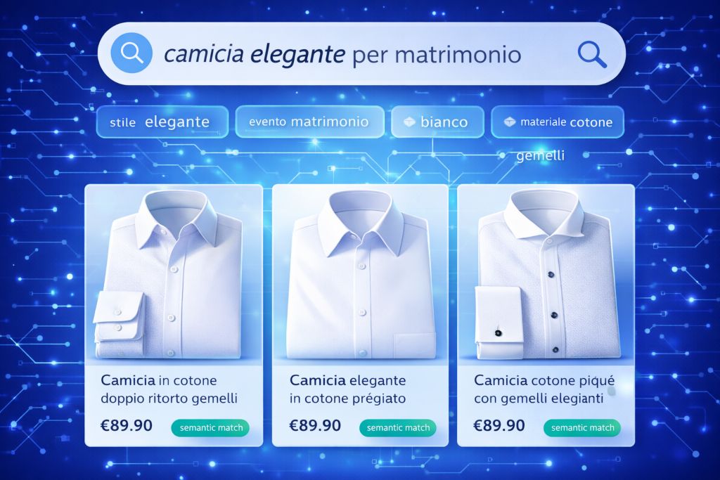 Immagine di una Semantich Search con camicie di classe ed eleganza